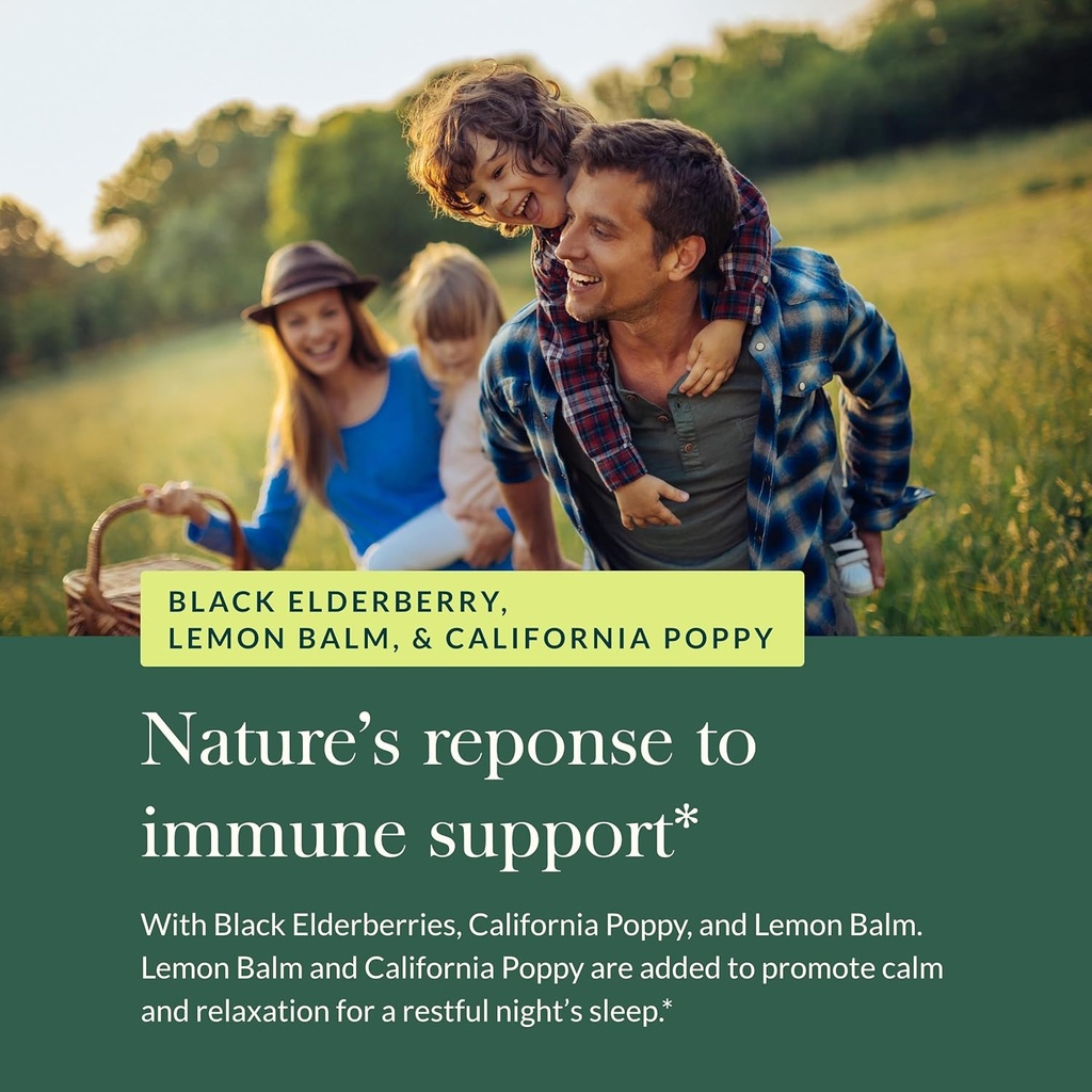 Gaia Herbs Black Elderberry, NightTime Syrup - Immune Support Supplement - With Organic Black Elderberries, California Poppy & Lemon Balm for Restful Sleep & Immune Defense - 5.4 Fl Oz (32-Day Supply) 6