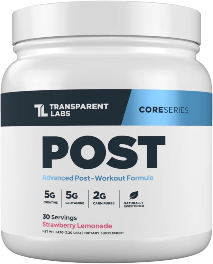 Transparent Labs Post - Post-Workout Recovery Muscle Builder with L-Glutamine, Beta-Alanine and BetaPure Betaine Anhydrous for Muscle Recovery and Muscle Building - 30 Servings, Strawberry Lemonade 2