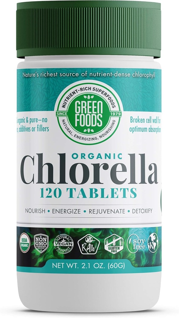 Green Foods Organic Chlorella 500 Mg, 120 Count 2