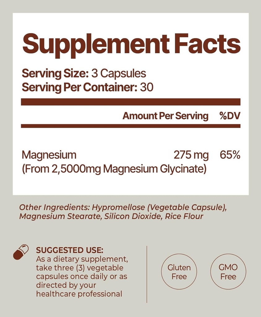 Earth Vibes Magnesium Glycinate Supplement - 90 Vegan Capsules | Restful Sleep & Calm Mood | High Absorption Magnesium Complex | Supports Muscle, Bone and Nerve Health 3
