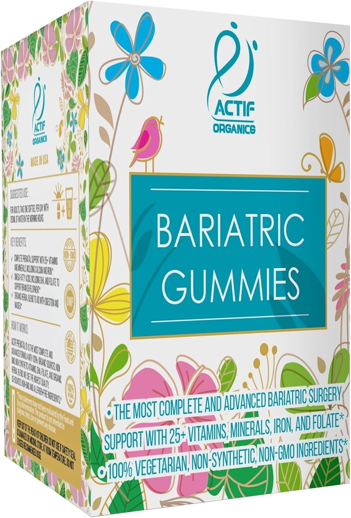 ACTIF Organic Bariatric Gummies with 25+ Organic Vitamins and Minerals for Bariatric Surgery, Advanced Formula – Non GMO, 90 Count 5