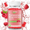 Potassium Magnesium Gummies for Adult Kids High Absorption Leg Cramps & Muscle Health Immune Health Raspberry Magnesium Gummies Chewable Gummy Supplement Vegan Non-GMO 2