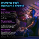 Zinc and Magnesium Supplement, Zinc Magnesium Aspartate Post Workout Gummies for Men Women, with Vitamin B6, B12, D3, Turmeric for Nighttime Recovery, Reduce Fatigue, Boost Immunity & Sleep, 60 Count 4