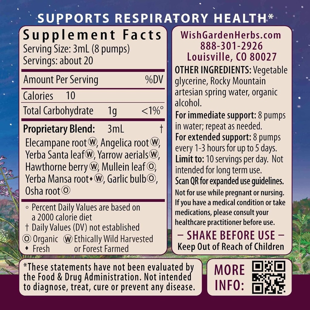 WishGarden Herbs Deep Lung & Bronchial Support - Natural Lung Support Supplement and Lung Cleanse for Smokers with Mullein Leaf, Supports Lung Health and Lung Detox, Promotes Lung Strength, 4oz 3