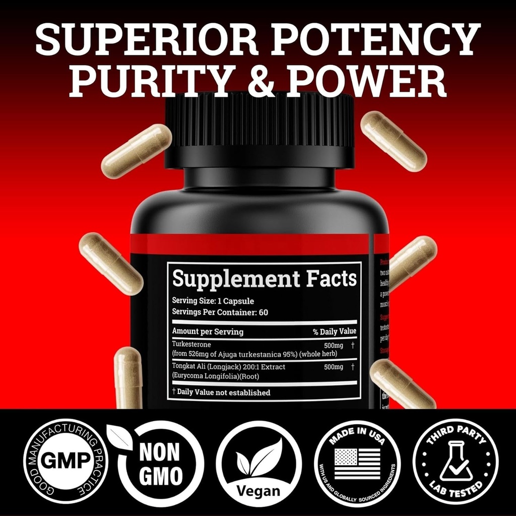 Black Forest Turkesterone Tongkat Ali Supplement 1000mg per Serving (Max Purity 95%) Turkesterone Supplement for Men (Tongkat Ali for Men Longjack 200:1) Similar to Tongkat Ali Fadogia Agrestis 5