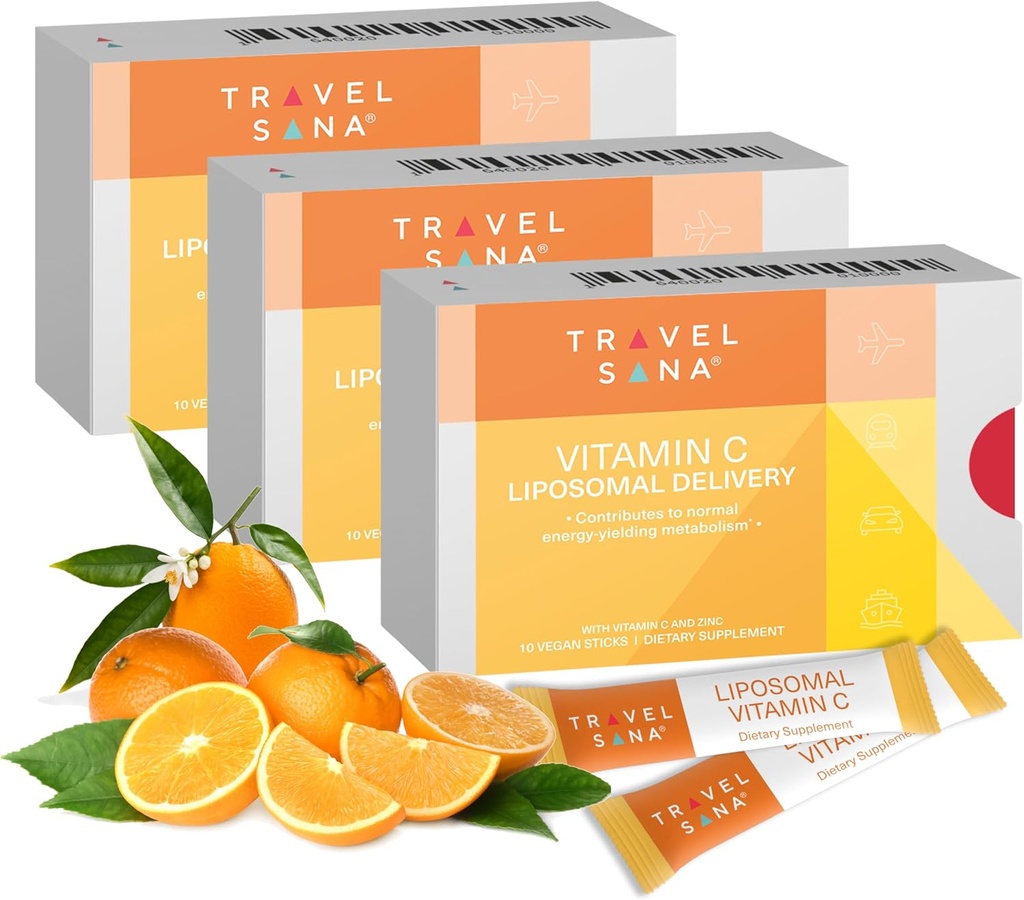 Vitamin C Liposomal (500mg) & Zinc |Enhance Travel Energy, Vitality & Immunity | Combat Travel Fatigue & Oxidative Stress | Advanced Absorption Technology | Fast-Acting | 30 Sticks 2
