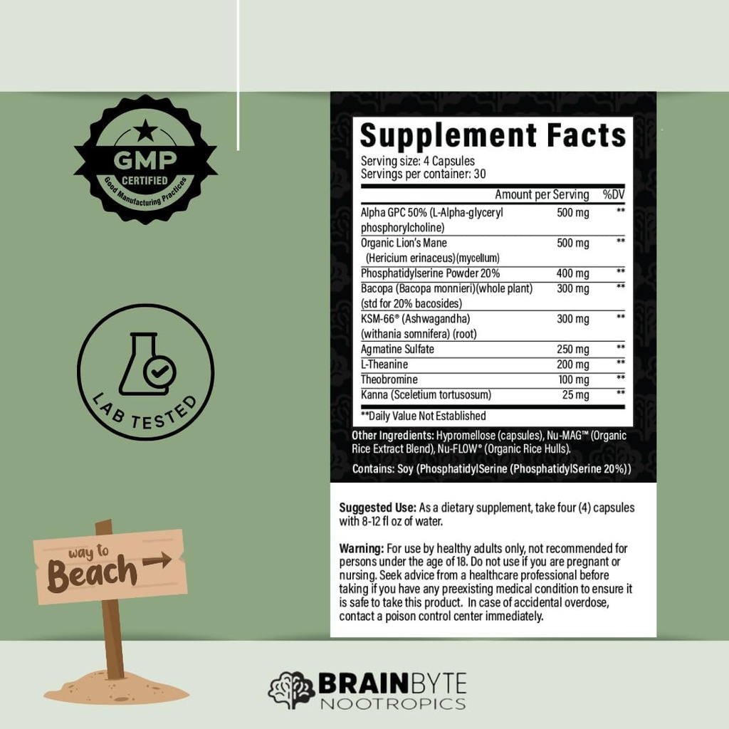 All-in-One Nootropic Supplement for Men & Women | Caffeine-Free Focus with L-Theanine & Phosphatidylserine (120 Count) 3