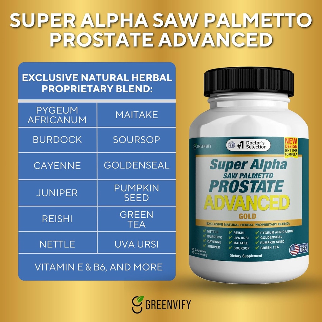 Super Alpha Saw Palmetto Prostate Advanced - Prostate Health Supplement for Men - Supports Urinary Tract Health, Reduces Urgency, and Improves Bladder Emptying (60, Men) 4