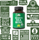 Organic Sea Moss Capsules. Wild Harvested Sea Moss Raw Organic Vegan Supplement from Red Algae Seaweed. 100% Whole Extract Raw Irish SeaMoss Superfood Pills. for Gut, Respiratory, Immune Support. 4
