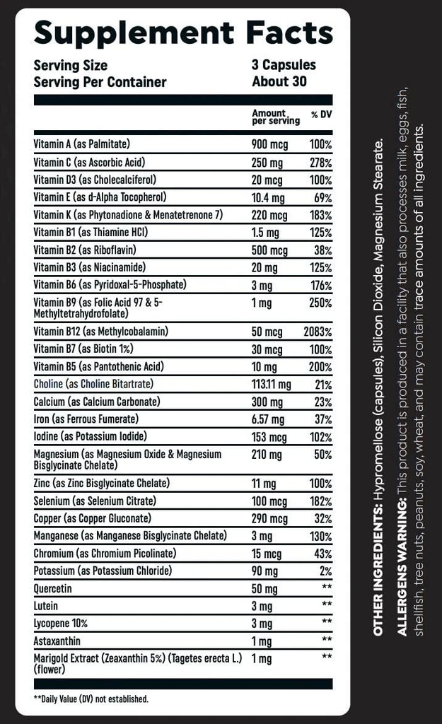 Multi VIT by HTLT | Complete Multivitamin for Men and Women | Daily Energy and Immunity Supplement | with Minerals and Antioxidants for Muscle Recovery, (90 Capsules) 3