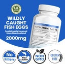 Wild Caught Fish Eggs 2,000mg - Omega 3 Supplement for Eye, Brain Health, Supports Immunity, Bones and Teeth, Mood Support with Omega 3-6-9 Fish Egg Capsules 4