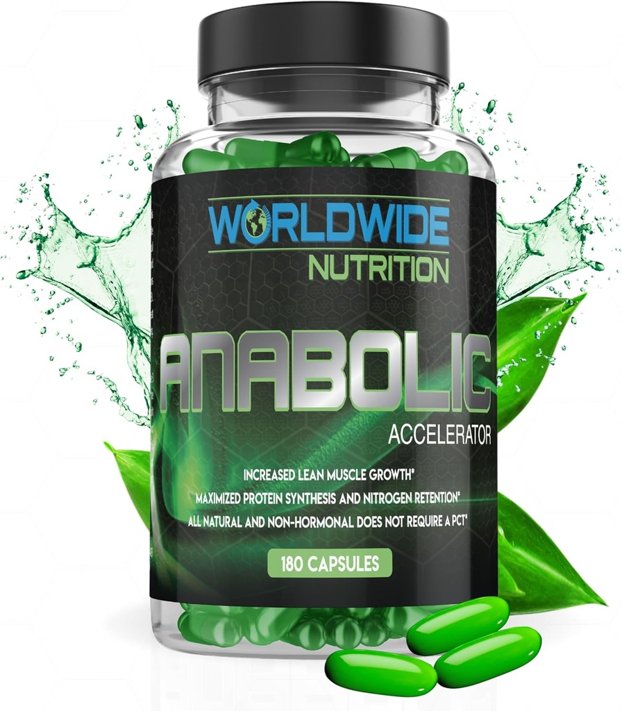 Worldwide Nutrition Anabolic Accelerator – Daily Supplement for Men – 180 Capsules – Supports Energy, Workout Recovery & Muscle Health 2