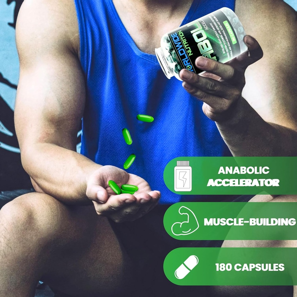 Worldwide Nutrition Anabolic Accelerator – Daily Supplement for Men – 180 Capsules – Supports Energy, Workout Recovery & Muscle Health 5