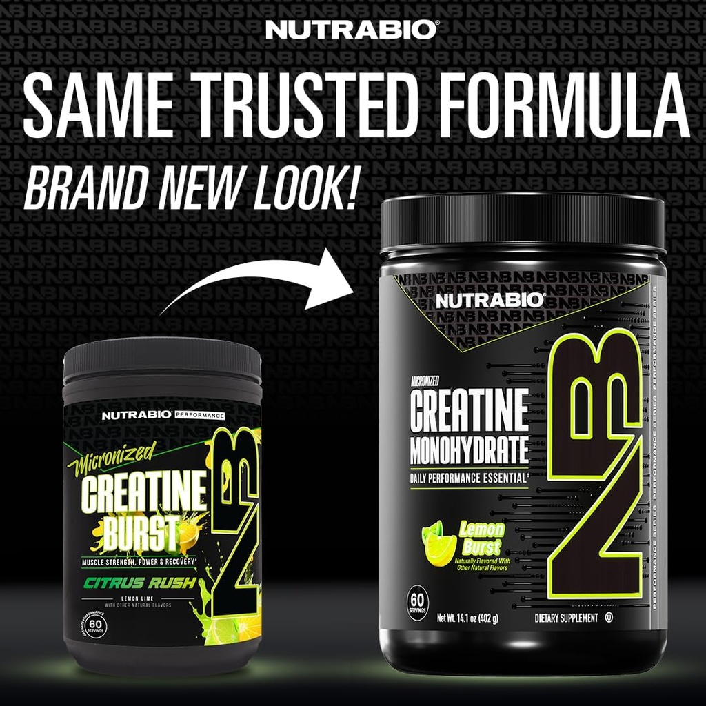 NutraBio Pure Micronized Creatine Monohydrate Powder Supplement, Lemon Burst, (300 g) - Supports Bulk Muscle Energy, Recovery, and Strength - HPLC Tested Creatine Powder Supplement for Men and Women 3