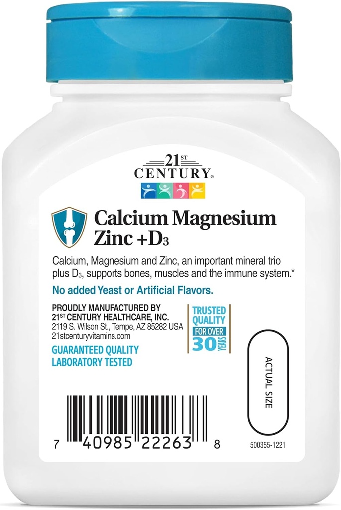 21st Century Cal Mag Zinc +D Tablets, 90 Count (Pack of 2) 5