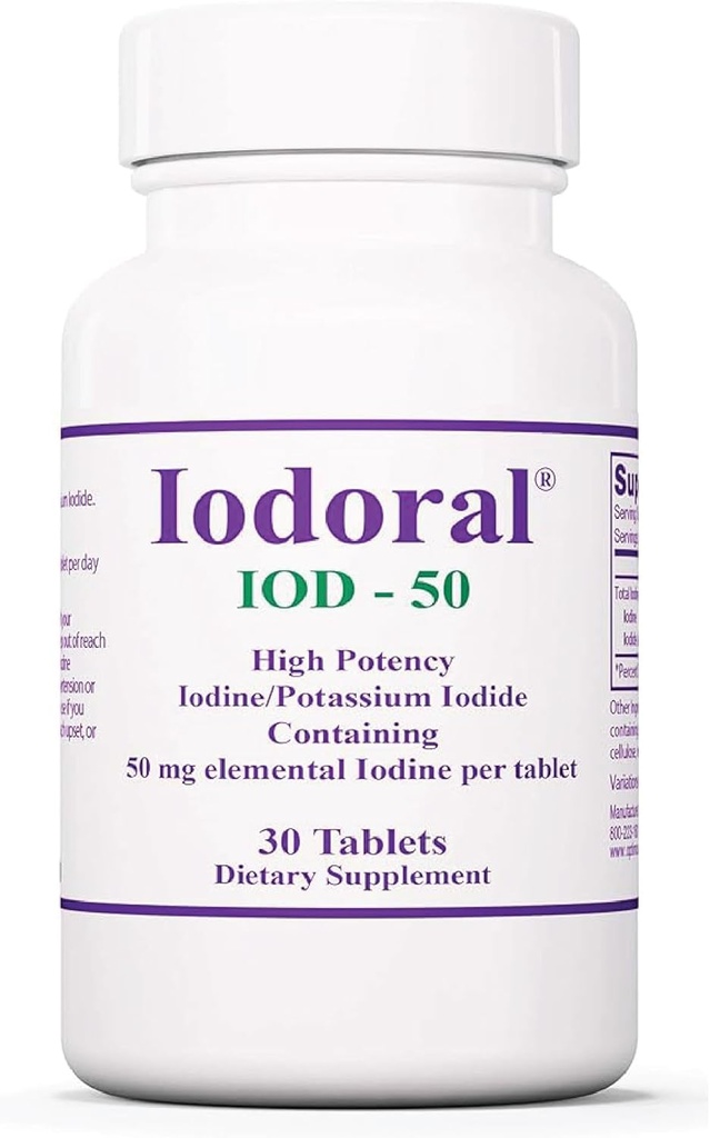 Optimox Iodoral 50 mg Supplement - Potassium Iodide Tablets, Thyroid Support, Daily Vitamins and Minerals, Lugol's Iodine Solution - 30 Count. 2