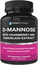 D Mannose Capsules with 600mg D-Mannose Powder Per Cap - with Added Cranberry and Dandelion Extract to Aid in Bladder, Urinary Tract and UTI Support - 120 Veggie Caps 2