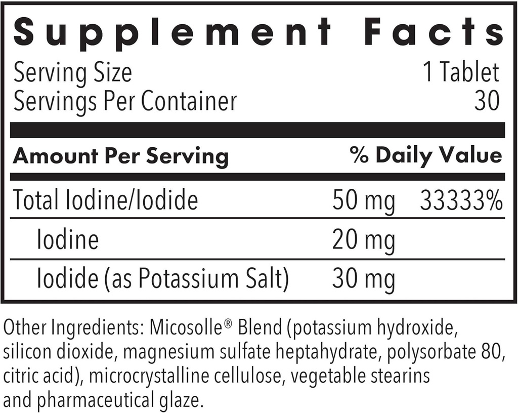 Optimox Iodoral 50 mg Supplement - Potassium Iodide Tablets, Thyroid Support, Daily Vitamins and Minerals, Lugol's Iodine Solution - 30 Count. 4