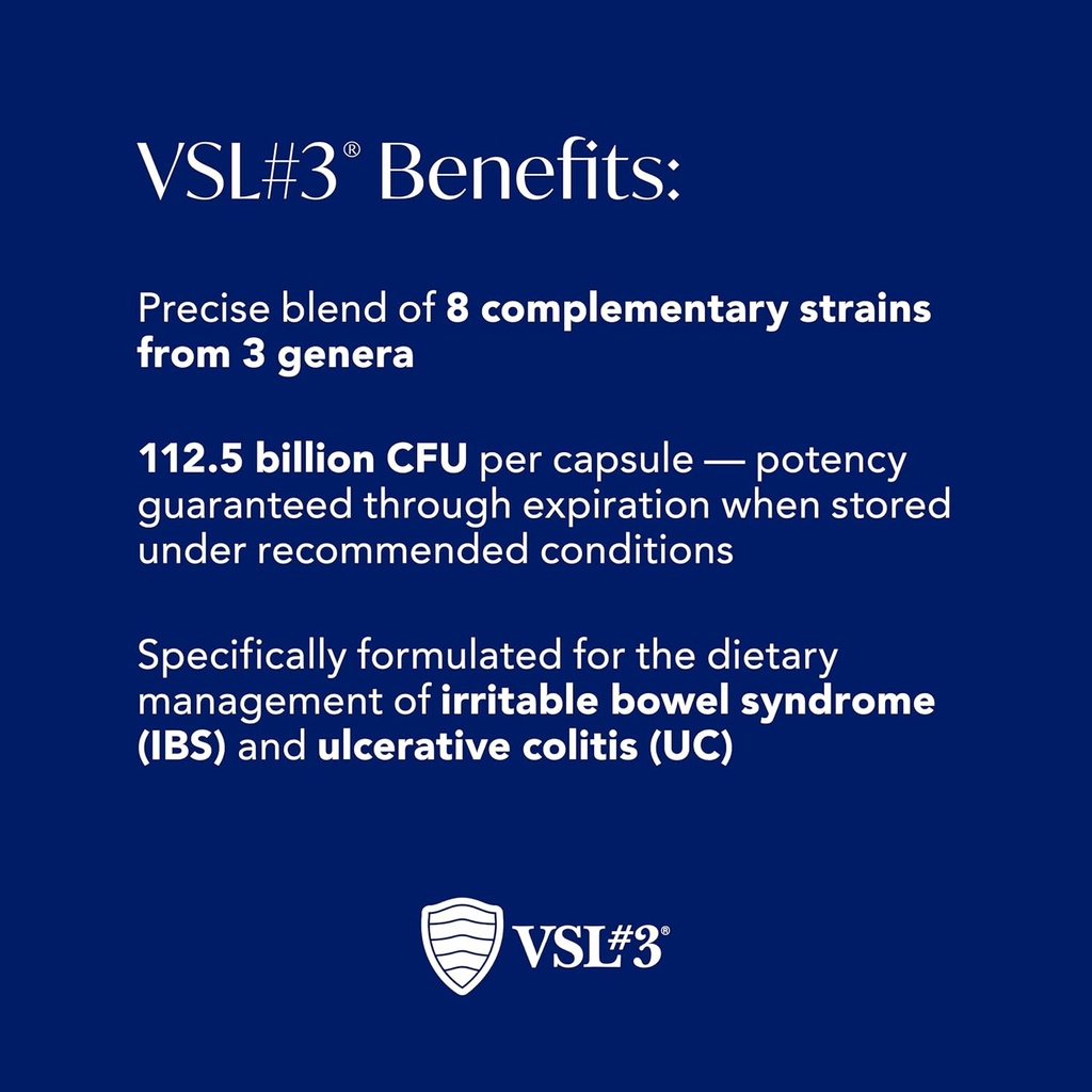 VSL #3® Probiotics for Digestive Health, IBS & UC Symptoms - 112.5B CFUs, High-Potency, Multi-Strain, Live, Refrigerated Probiotic, Medical Food for Gut Health Support in Men & Women, 240 Capsules 5