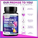 Omega 3 Fish Oil Supplements 2400mg - Triple Strength Omega 3 Fatty Acids, Natural Heart Health Brain & Joint Support - Fatty Acids with EPA & DHA - Wild Caught Fish Oil Supplement - 60 Softgels 5