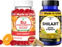 Lunakai USA Made B12 Gummies & Shilajit Capsules Bundle – Extra Strength Daily Energy & Wellness Support 2