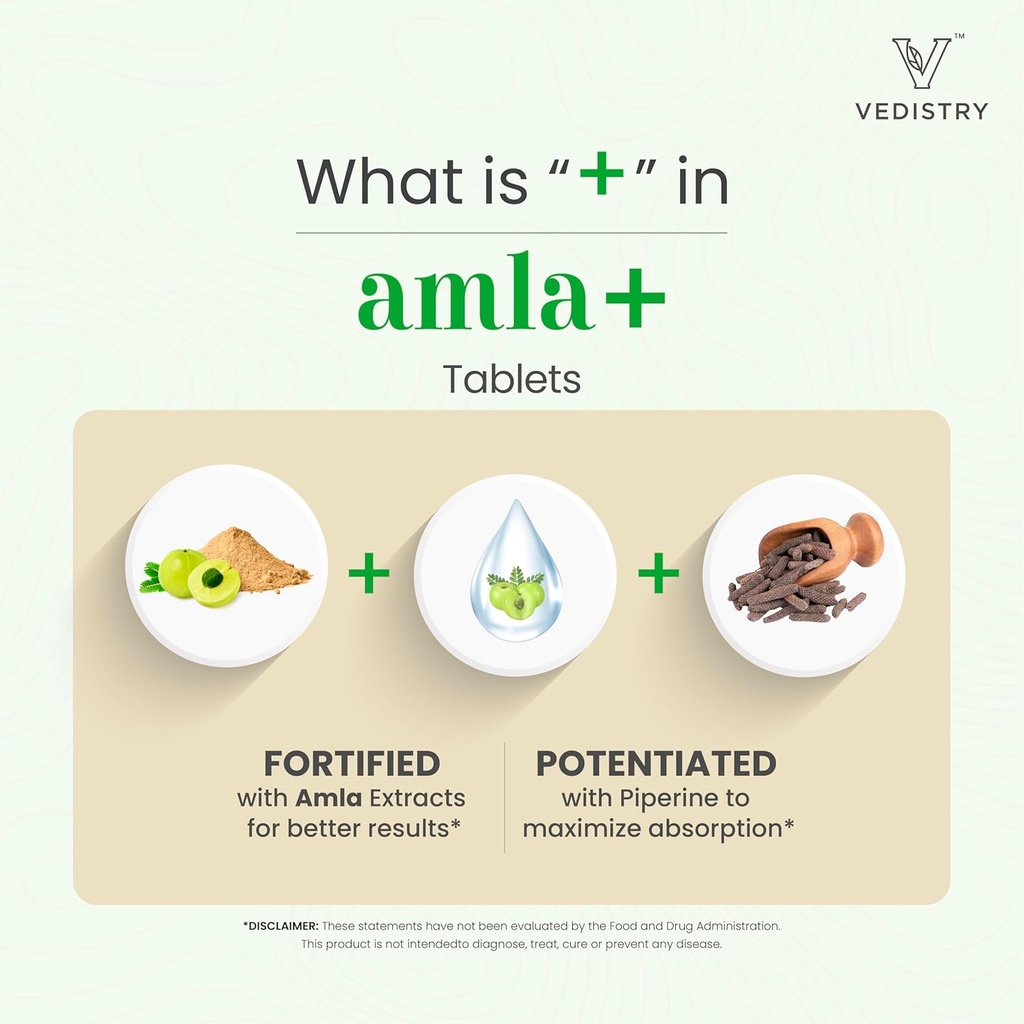 Amla+ Fruit Extract Supplement | 1100mg Indian Gooseberry Tablets with Long Pepper | Natural Vitamin C & Antioxidants for Immune Support, Vitality & Wellness | 60 Vegan Tablets 5