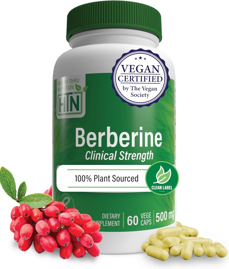 Health Thru Nutrition Berberine HCl 500mg 60 Servings | Clinical Strength Supplement | Certified Vegan | Non-GMO | Soy Free | 3rd Party Tested 2