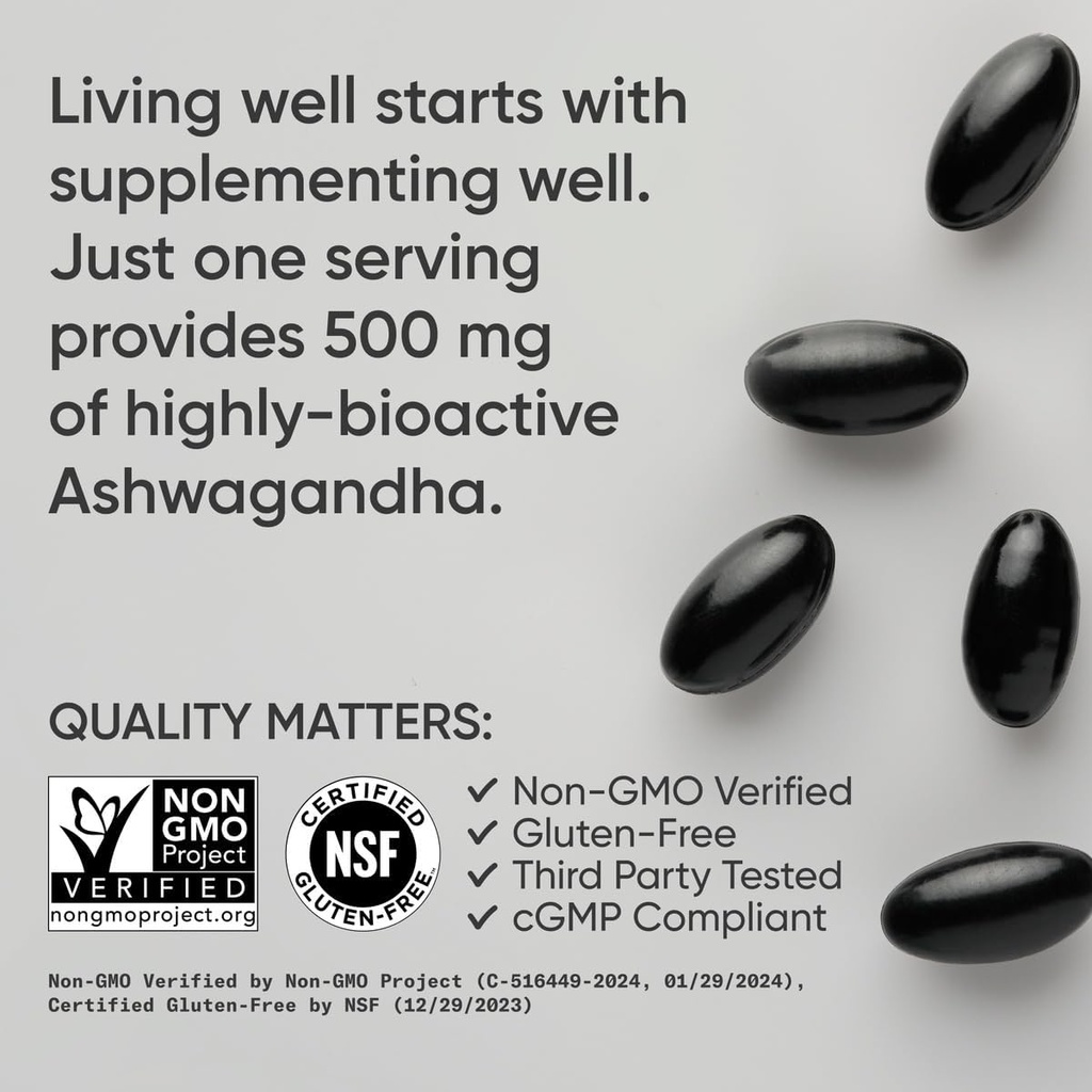 Sports Research® Ashwagandha Softgels with Coconut MCT Oil - Natural Adaptogen Made with Shoden® Ashwa for Relaxation, Calm & Sleep Support - Gluten Free & Vegan Friendly - 60 Count 5
