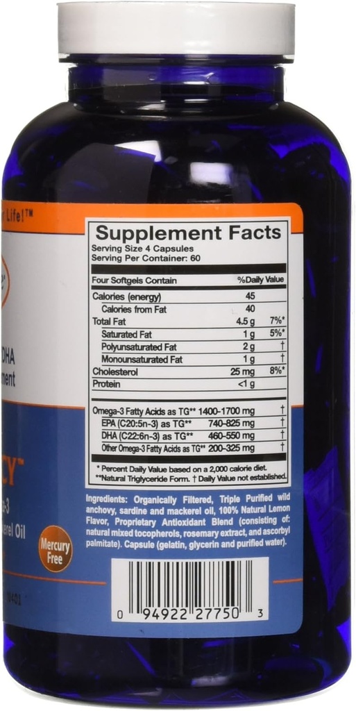 Omega Sufficiency Lemon 240 Capsules 4