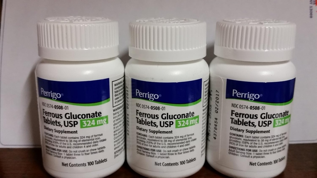 Ferrous Gluconate, 324mg, 100 Tablets, 3-Pack 2