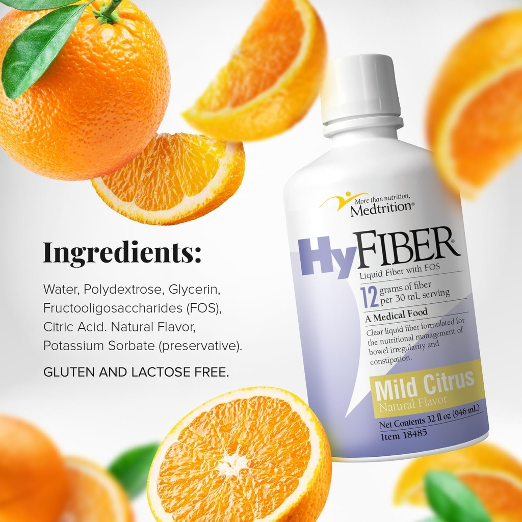 Medtrition HyFiber Daily Liquid Fiber for Regularity and Soft Stools, 12 Grams Soluble Fiber, 32 fl oz 1 Bottle 4