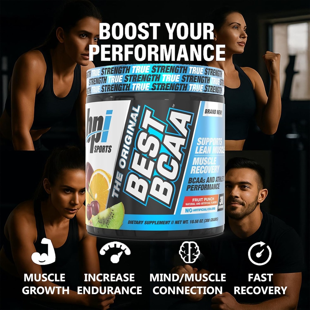 BPI Sports Best BCAA Powder - Muscle Recovery Support - Branched Chain Amino Acids | Building Blocks of Protein and Muscle - Post Workout Recovery – Hydration - Fruit Punch, 30 Servings 5