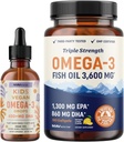 Omega 3 Fish Oil Softgels and Omega 3 Liquid Drops for Kids | EPA, DHA & Algae Oil for Heart, Brain, and Immune Support | Omega 3 Bundle for The Whole Family 2