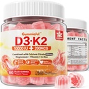 Sugar-Free Vitamin D3 K2 Gummies with Calcium, Magnesium Citrate, Vitamin C + Berberine Supplement Gummies, with Liposomal Berberine & Berberine HCI, Calcium, Magnesium 3