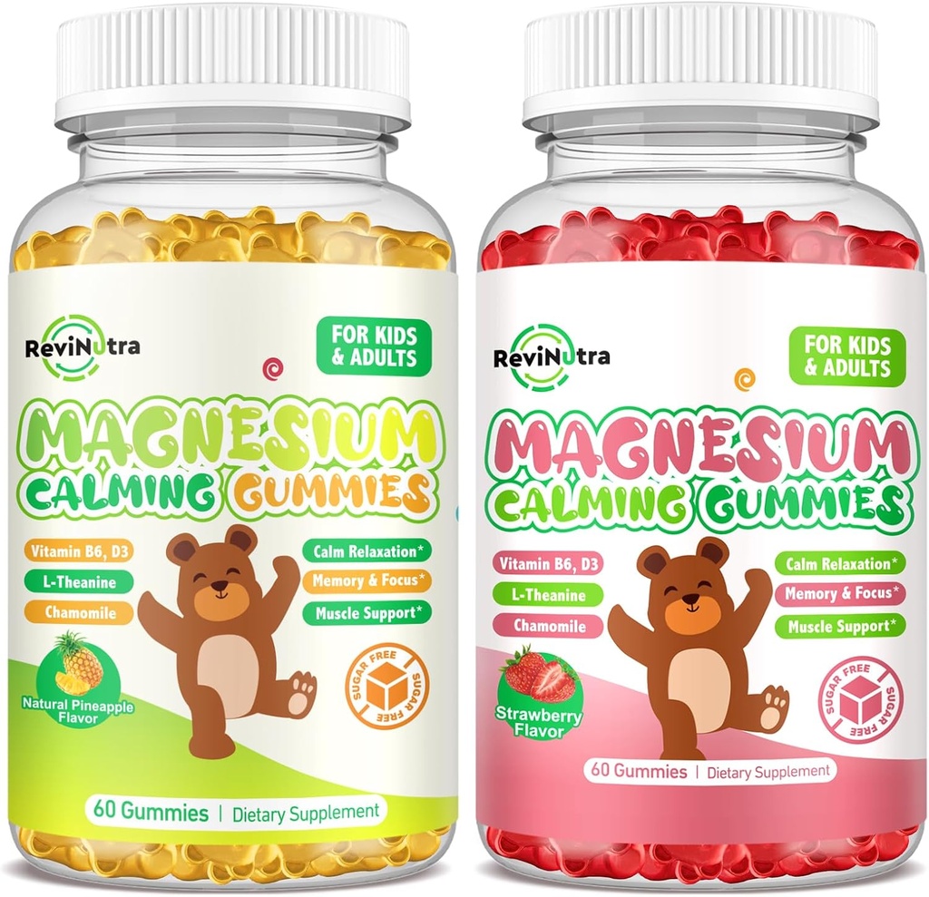 2 Pack Magnesium Gummies for Kids & Adults- Magnesium Glycinate Complex 2