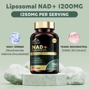 Liposomal NAD+ Supplement 1200mg with Trans Resveratrol - Boost NAD+ Levels, Energy & Anti-Aging Support - Vegan, 100 Softgels 3