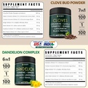 Bundle 7in1 Cloves Supplement & 6in1 Dandelion Supplement - Support Immune, Digestion and Heart Health 3