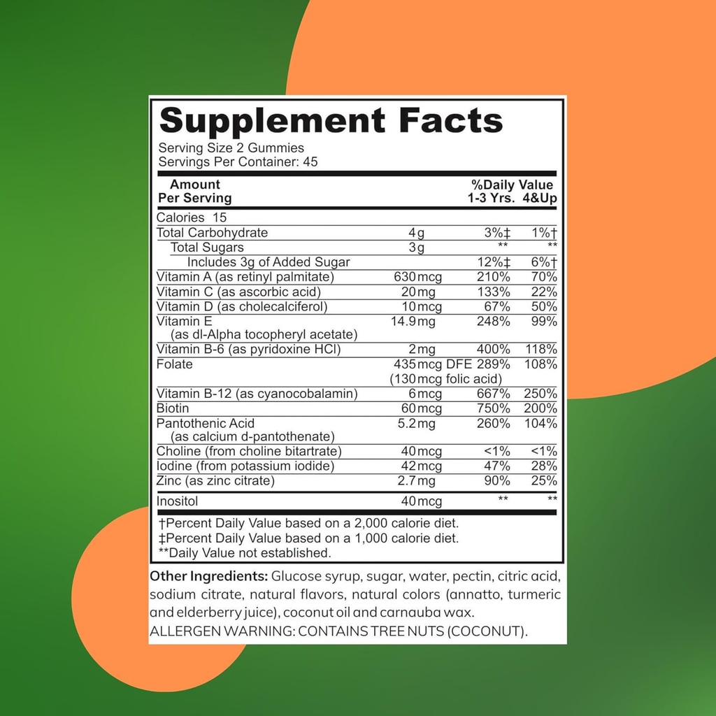 Halal Adult Multivitamin Gummies for Men, Women, Complete Everyday Nutritional Support with Biotin, Vegan, Natural Fruit Flavors, Non-GMO, Made in USA - Halal Vitamins 3