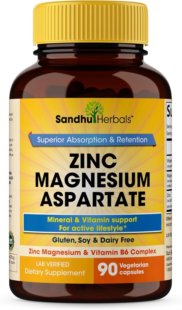 SANDHUHERBALS Magnesium Complex 6-in-1 Supplement 90 Capsules 500mg | with Magnesium Glycinate, Lysinate Glycinate, Citrate, Oxide, Aspartate, Malate & Zinc | High Absorption | for Men & Women 2