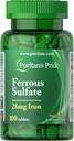 Puritan's Pride Iron Ferrous Sulfate 28 mg-100 Tablets 2