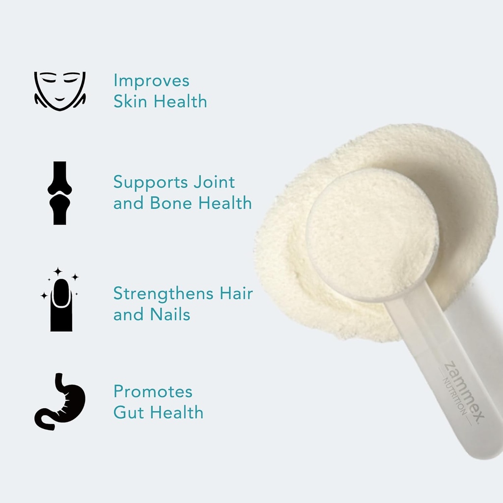 Zammex Marine Collagen Peptides Powder Unflavored, Wild-Caught Fish Collagen Powder, Supports Healthy Skin, Hair, Joints, Type 1 & 3 Collagen Supplement for Women - Easy to Mix. (32 Servings) 5