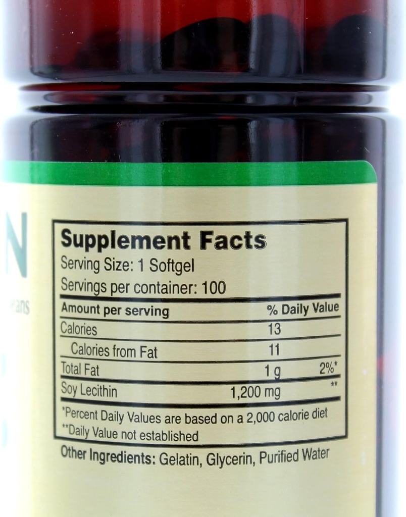 NCB Lecithin 1200 Mg - 100 Soft Gelatin Capsules 3