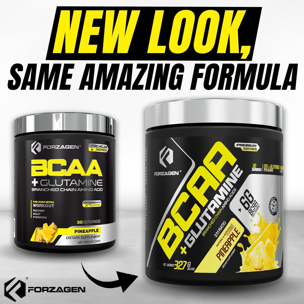 Forzagen BCAAS Amino Acids Powder with Glutamine BCAA Powder, Branched Chain Amino Acids Supplements Powder, BCAA Lean Energy Pre Workout - Post Workout Muscle Recovery Powder, 30 Servings 4