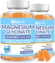 Sugar-Free Magnesium Glycinate Gummies with L-Threonate, Magnesium Supplements for Women and Men with Ashwagandha, L-Theanine, GABA, Vitamin C, B6 2