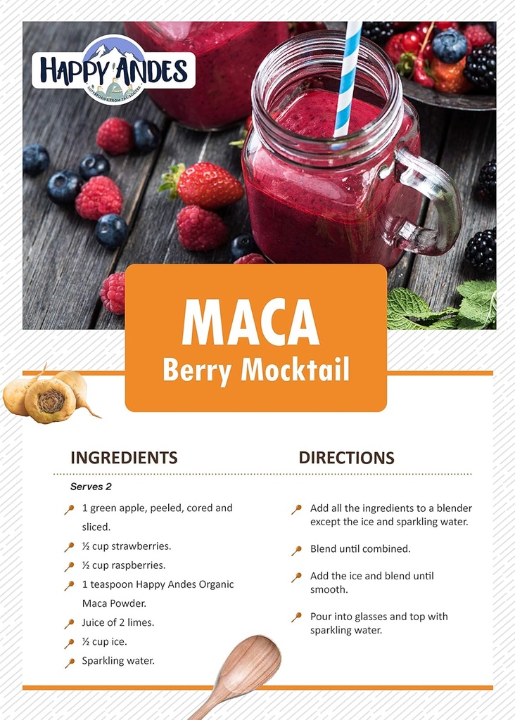 Happy Andes Organic Maca Powder Gelatinized - Premium Quality, Used to Increased Stamina & Energy, Gelatinized for Easy Digestion 16 oz, 1 4