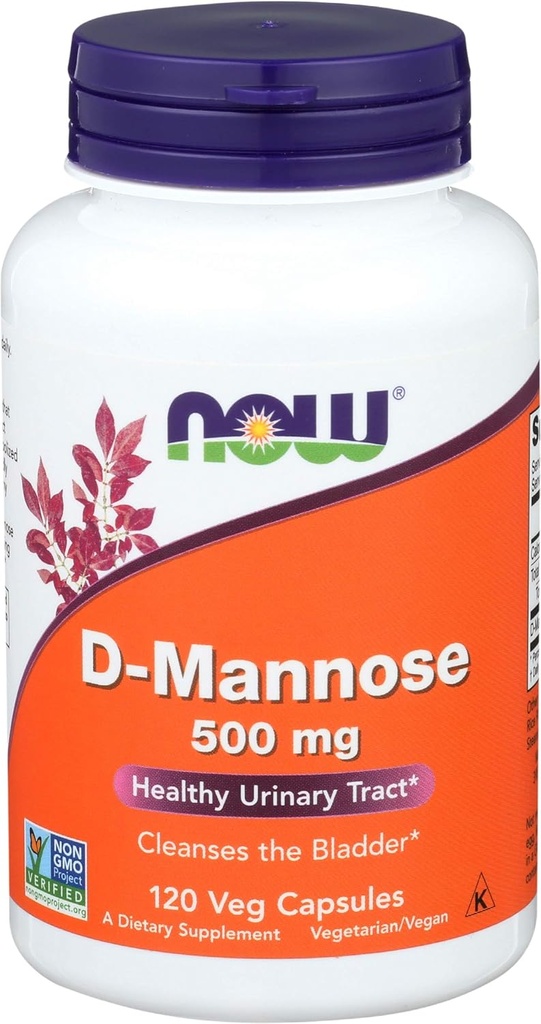 Now Foods D-Mannose, 120 Caps 500 mg (Pack of 3) 2