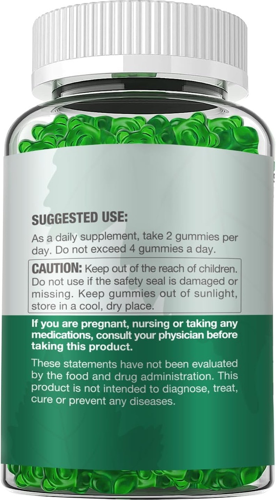 Sugar Free Chlorophyll Gummies - with Unfiltered ACV & Vitamin C、B12 - Energy Boost, Immune & Digestion Support, Natural Deodorant, Skin Care - Vegan, Non-GMO - 120 Gummies 4