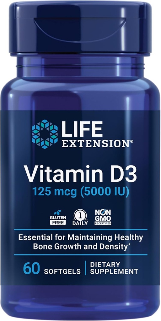 Life Extension Hair, Skin & Nails Collagen Plus Formula with Vitamin D3 5000 IU - Promotes Collagen, Keratin, Bone, Brain, Immune & Nail Health - 120 Count & 60 Softgels 6