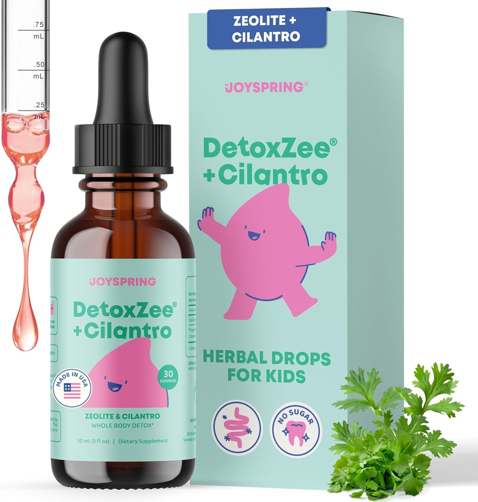 JoySpring DetoxZee Cilantro Drops for Kids - Natural Detox Support with Zeolite & Cilantro Extract - Gentle Whole-Body Cleanse for Children & Toddlers - Kid-Friendly Liquid Detox, 30 Servings 2