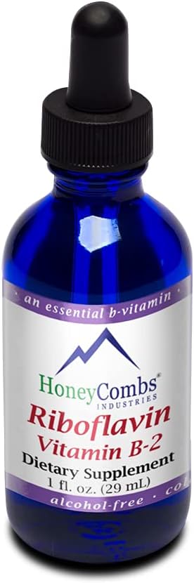 HoneyCombs Vitamin B2 (Riboflavin) Drops - 1 Fl Oz + Vitamin B1 (Thiamine) Drops- 1 Fl oz 3